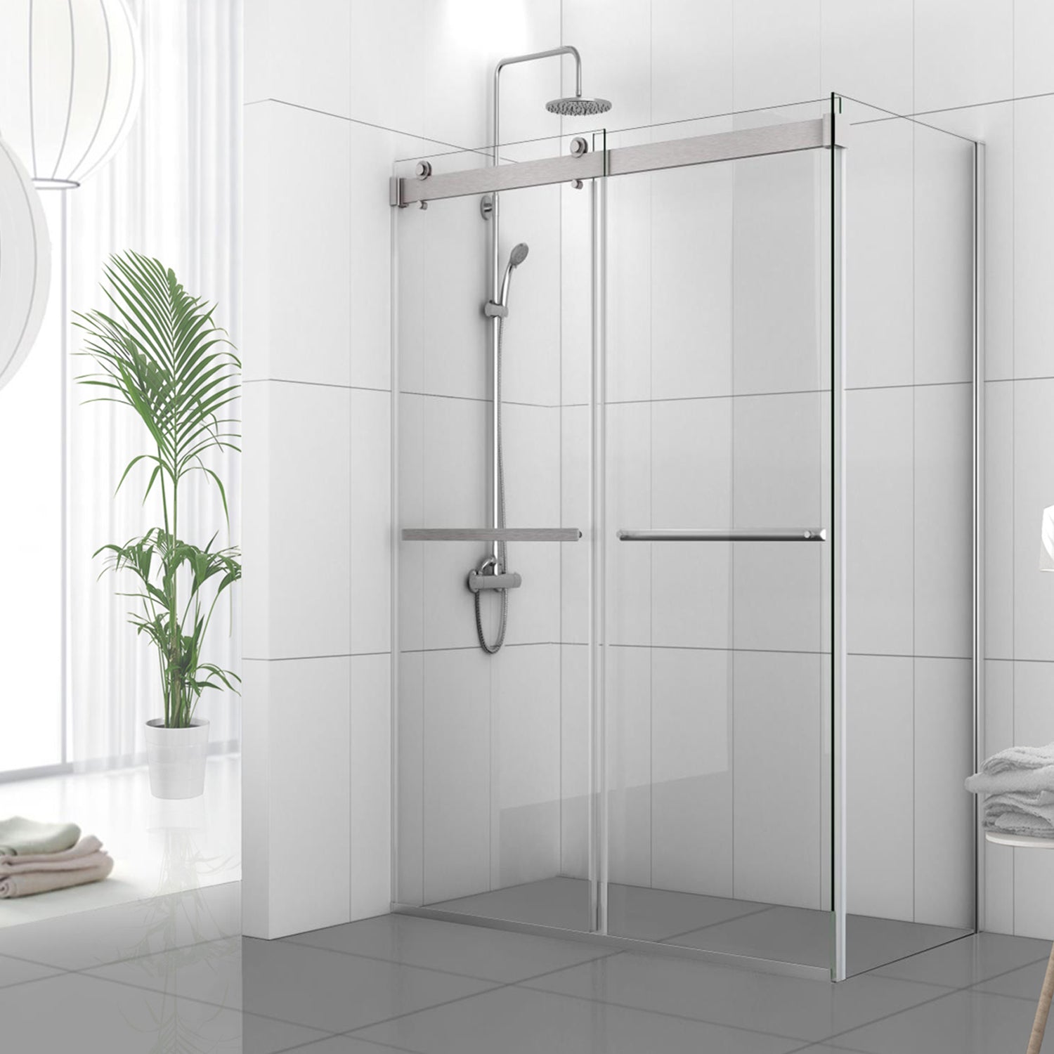 Vinnova Design Spezia Rectangle Double Sliding Frameless Shower Enclosure - New Star Living
