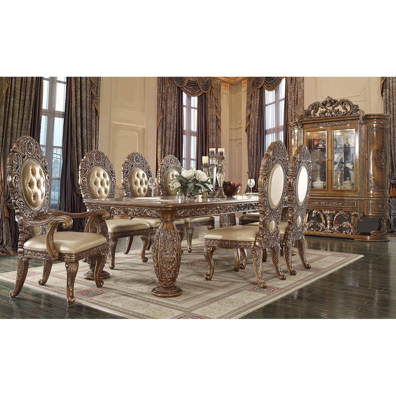 Homey Design HD-8018 - 7PC DINING TABLE SET - New Star Living
