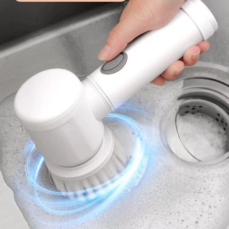 Electric Spin Scrubber Rechargeable Cordless Electric Cleaning Brush Hand- held Power Scrub Brush With 1200mah Battery For Kitchen Bathroom Wall Tile  F