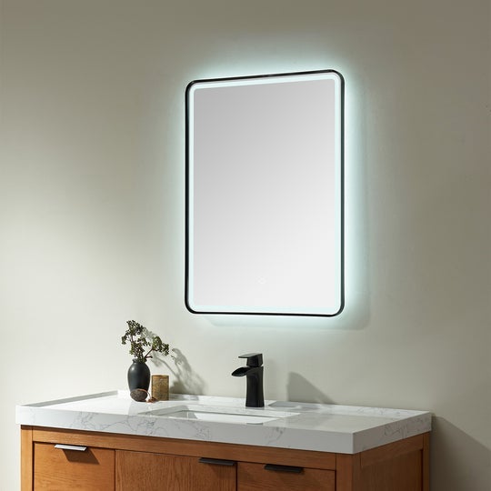 Vinnova 24'' Rectangle LED Lighted Accent Bathroom/Vanity Wall Mirror - 816024R-LED-BF - New Star Living