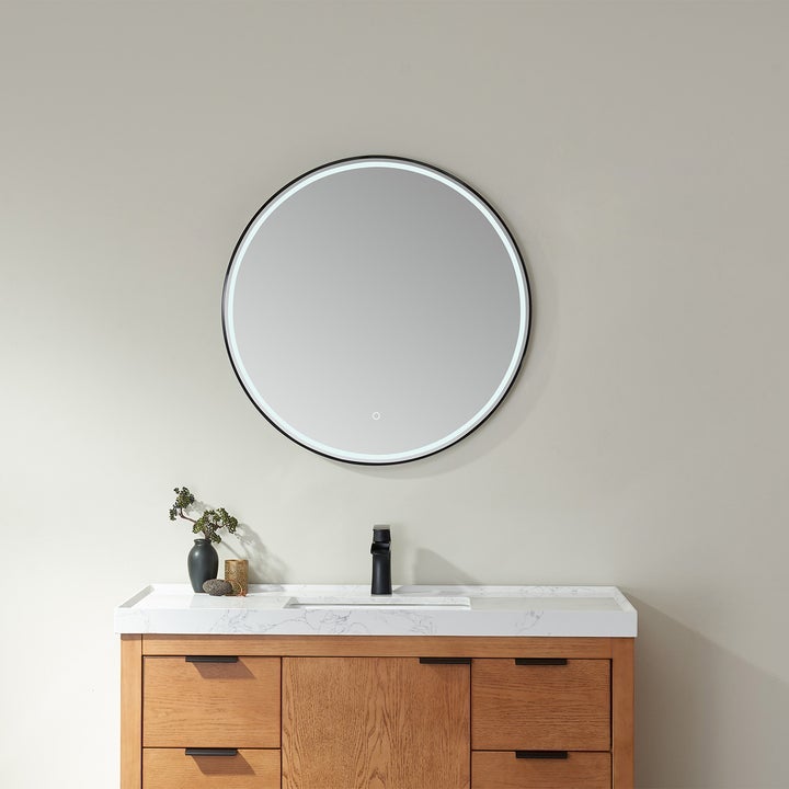 Vinnova 32'' Round LED Lighted Accent Bathroom/Vanity Wall Mirror - 815032C-LED-BF - New Star Living