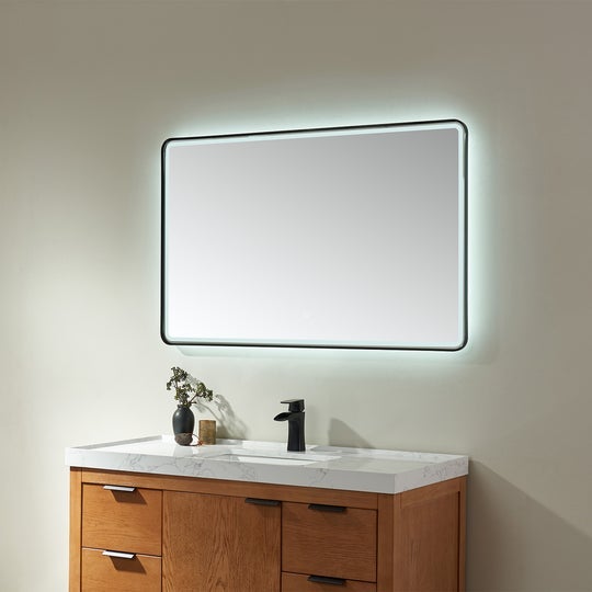 Vinnova 36'' Rectangle LED Lighted Accent Bathroom/Vanity Wall Mirror - 816036R-LED-BF - New Star Living