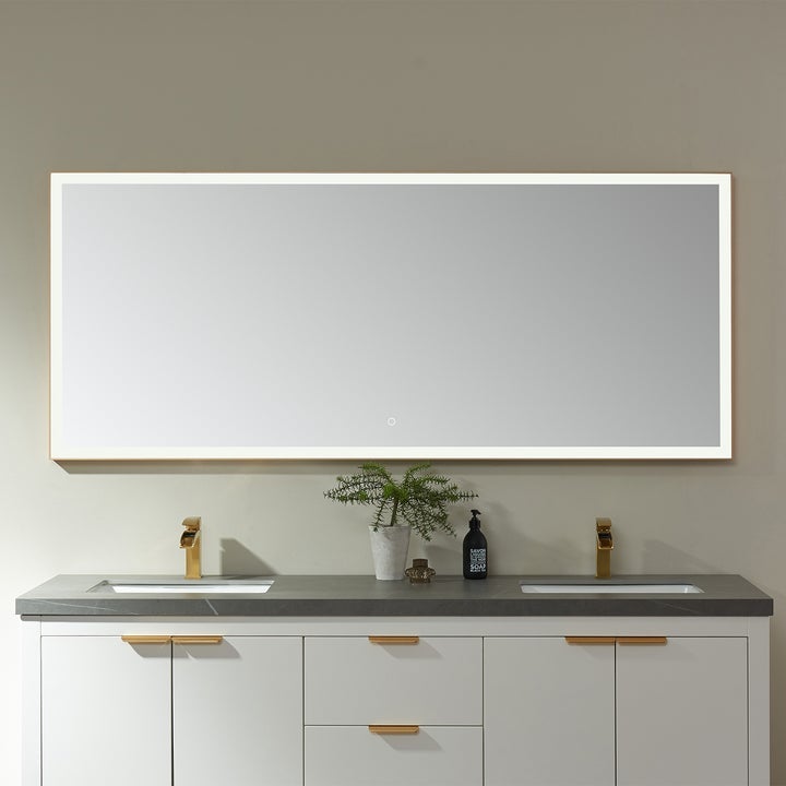 Vinnova 72'' Rectangle LED Lighted Accent Bathroom/Vanity Wall Mirror - 814072R-LED-GF - New Star Living
