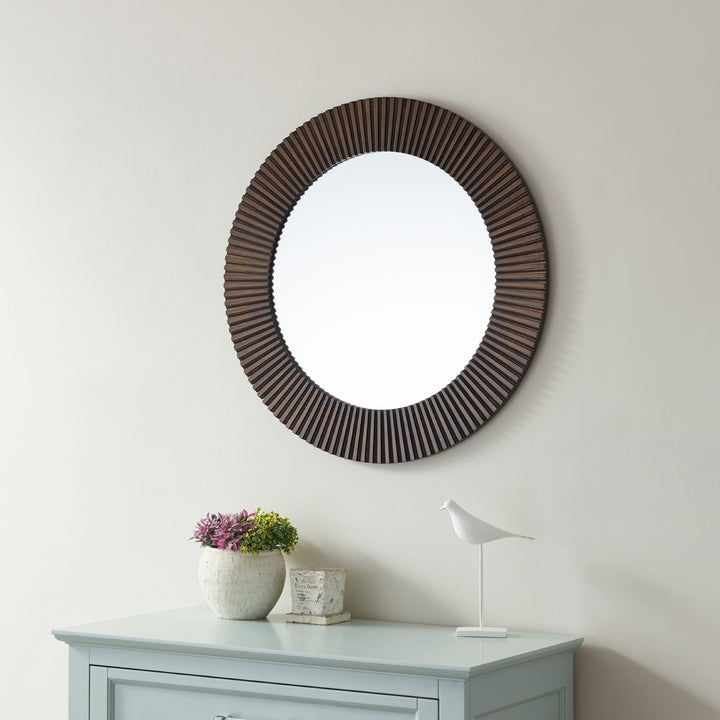 Vinnova Vercelli 30" Circle Bathroom/Vanity Metallic Bronze framed Wall Mirror - 825030-CMIR-MB - New Star Living