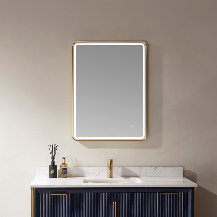 Vinnova24'' Rectangle LED Lighted Accent Bathroom/Vanity Wall Mirror - 816024R-LED-GF - New Star Living