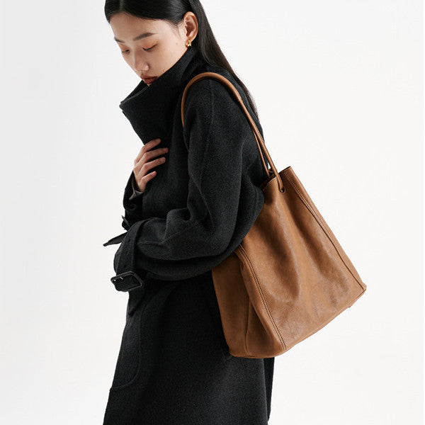 Soft Leather Bucket Bag Female Genuine Leather Crossbody - New Star Living