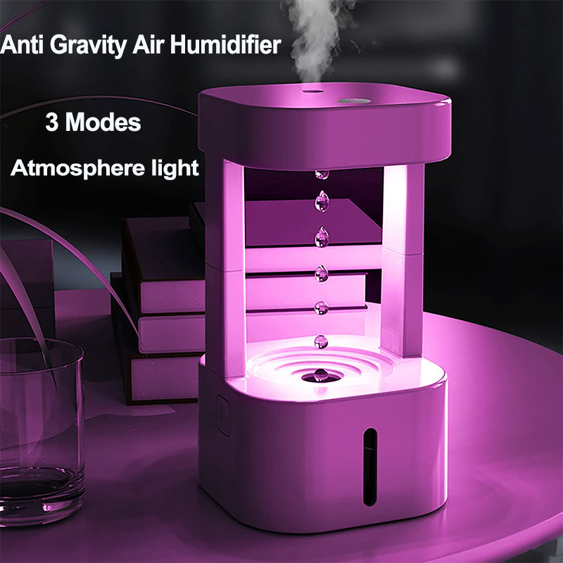 Creative Anti-gravity Water Drop Humidifier Air Conditioning Mist Spray Household Quiet Bedroom Office With 580ML Water Tank - New Star Living