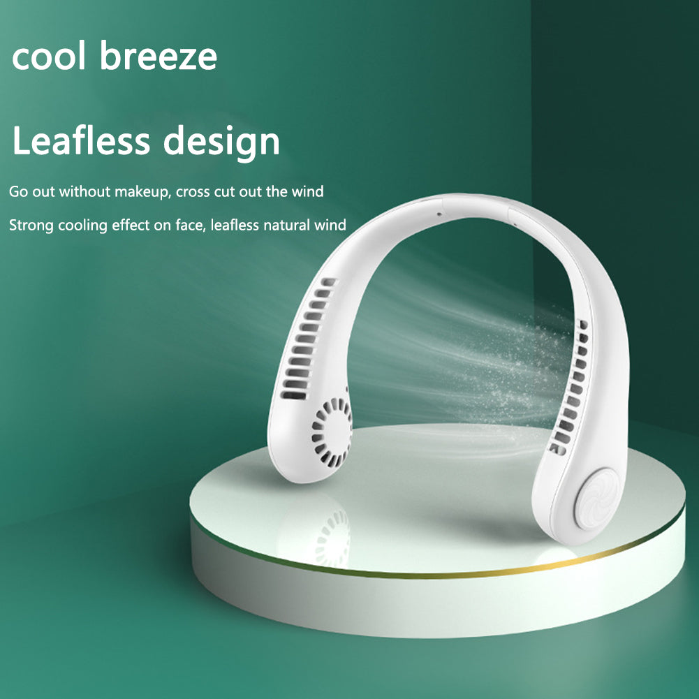 Hanging Neck Fan Portable Cooling Fan USB Leafless 360 Degree Neckband Fan 78 Surround Air Outlets 4000Mah Rechargeable - New Star Living