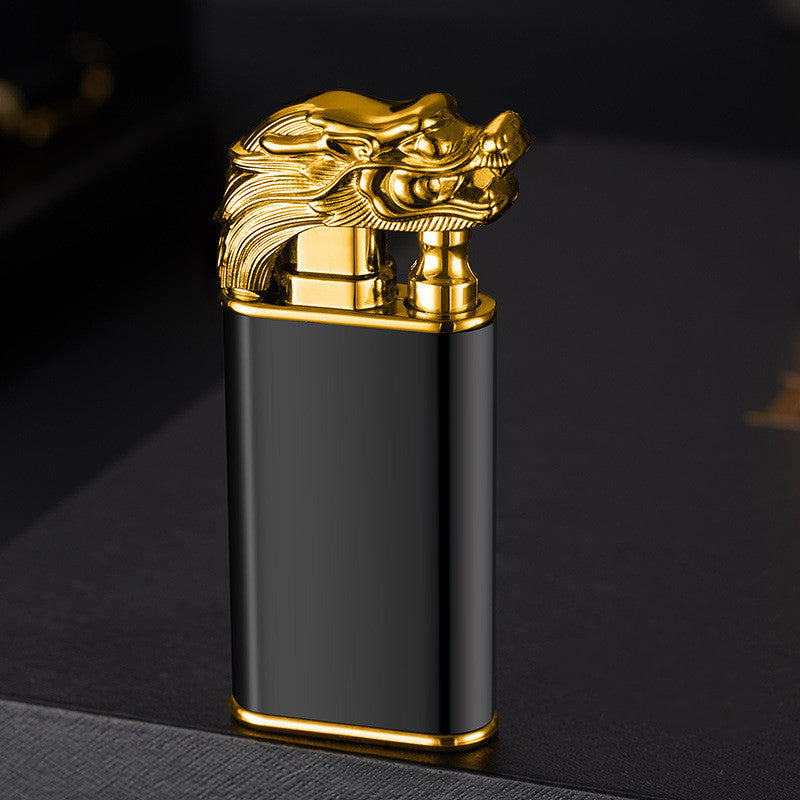 Creative Blue Flame Lighter Dolphin Dragon Tiger Double Fire Metal Winproof Lighter Inflatable Lighter - New Star Living