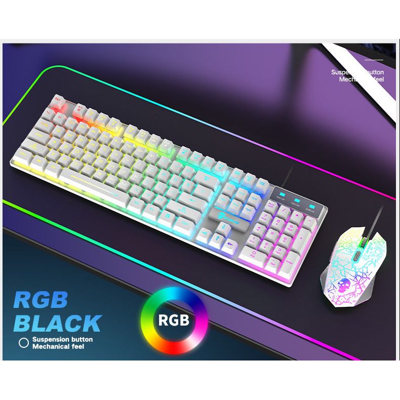 Kuiying T6RGB Luminous Keyboard And Mouse Set - New Star Living