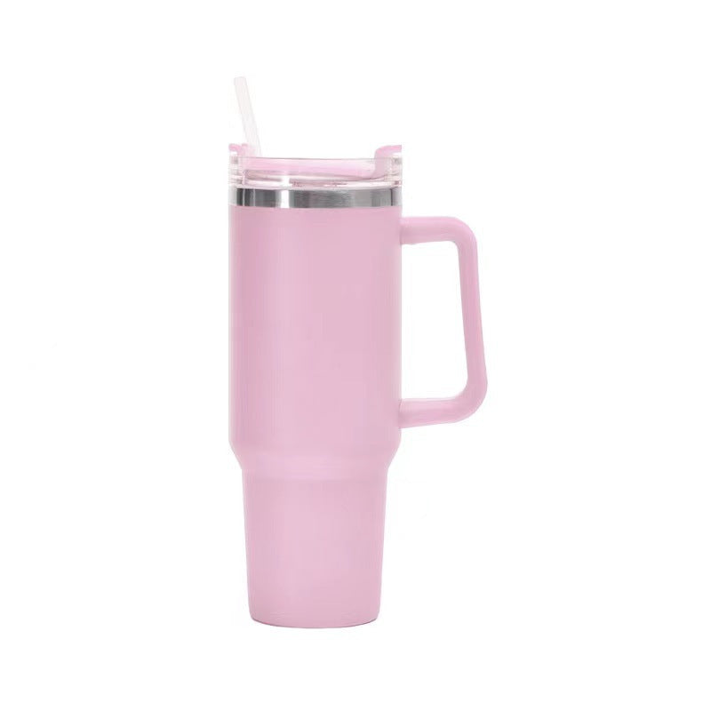 40oz Straw Coffee Insulation Cup With Handle Portable Car Stainless Steel Water Bottle LargeCapacity Travel BPA Free Thermal Mug - New Star Living
