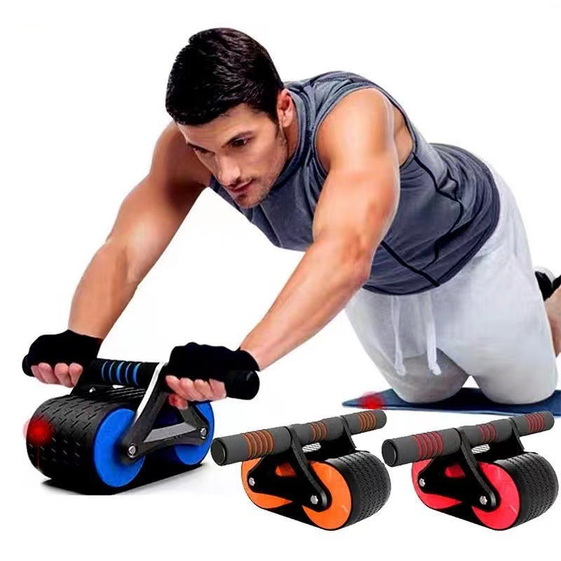 Double Wheel Abdominal Exerciser Women Men Automatic Rebound Ab Wheel Roller Waist Trainer Gym Sports Home Exercise Devices - New Star Living