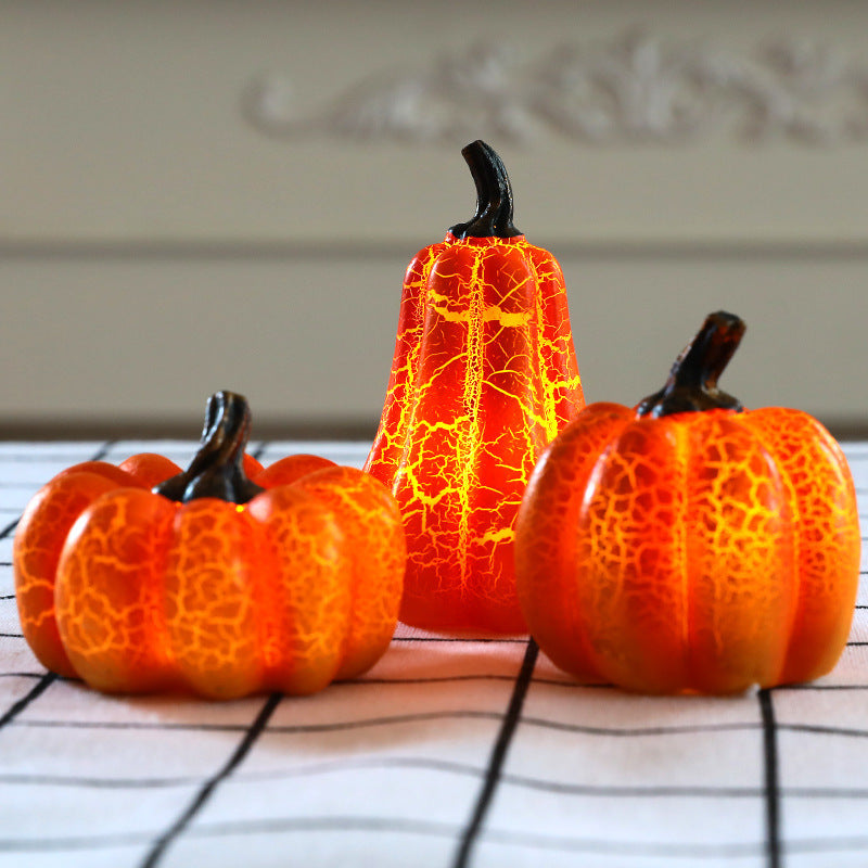 New Halloween Pumpkin Lantern Simulation Pumpkin LED Candle Lamp Resin Luminous Pumpkin - New Star Living