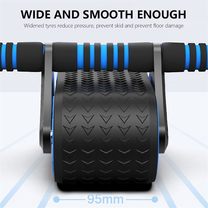 Double Wheel Abdominal Exerciser Women Men Automatic Rebound Ab Wheel Roller Waist Trainer Gym Sports Home Exercise Devices - New Star Living