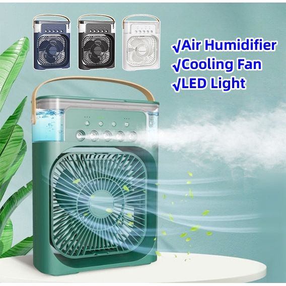 3 In 1 Air Humidifier Cooling USB Fan LED Night Light Water Mist Humidification Fan Spray Electric Fan - New Star Living