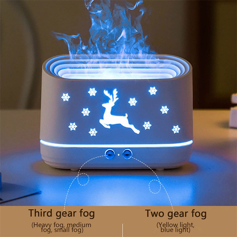 Elk Flame Humidifier Diffuser Mute Household Atmosphere Lamp Christmas Home Decorations - New Star Living