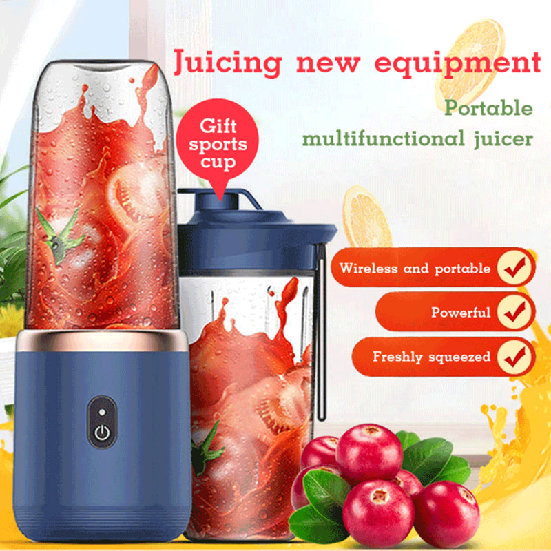 6blade Portable Blender Mini Juicer Cup Extractor Smoothie USB Charging Fruit Squeezer Blender Food Mixer Ice Crusher Portable Juicer Machine - New Star Living