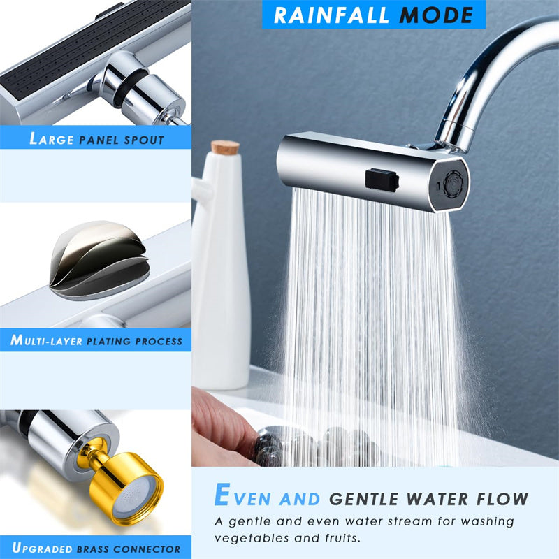 Kitchen Faucet Waterfall Outlet Splash Proof Universal Rotating Bubbler Multifunctional Water Nozzle Extension Kitchen Gadgets - New Star Living
