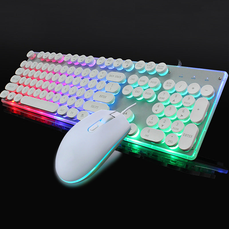 Colorful Crystal Luminous Wired Keyboard Mouse Set - New Star Living