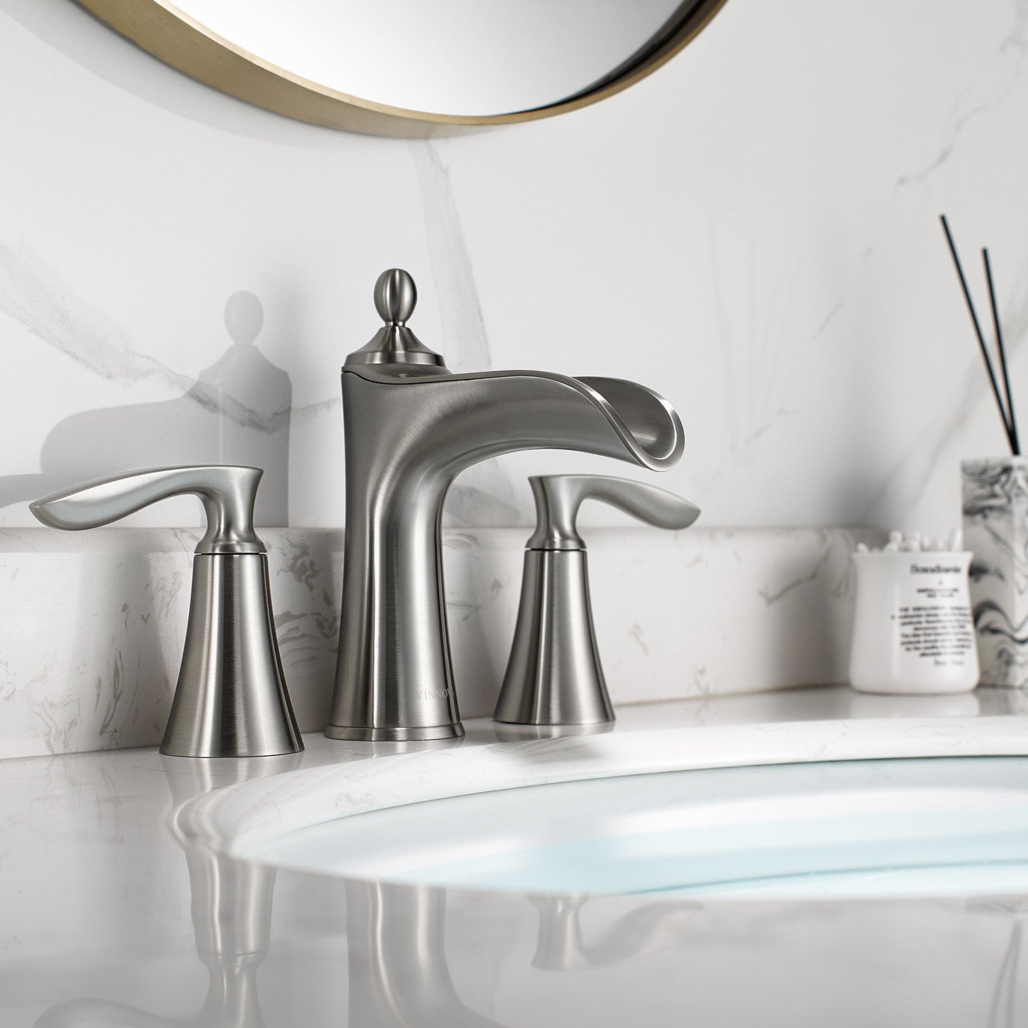 Vinnova Design Ukiah Two Handle 8" Widespread Bathroom Faucet - New Star Living