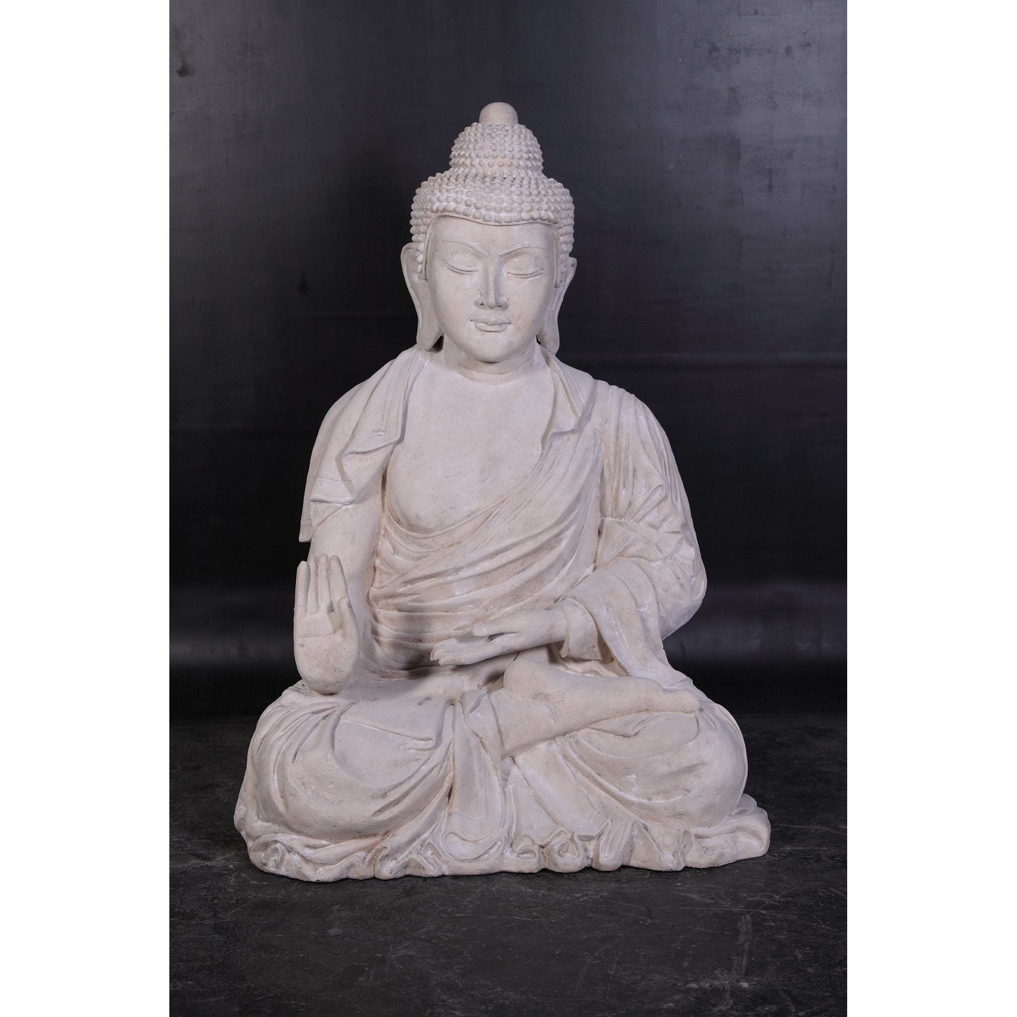 AFD Home  Enlightened Seated Buddha 4 ft in Aged Stone Finish - New Star Living