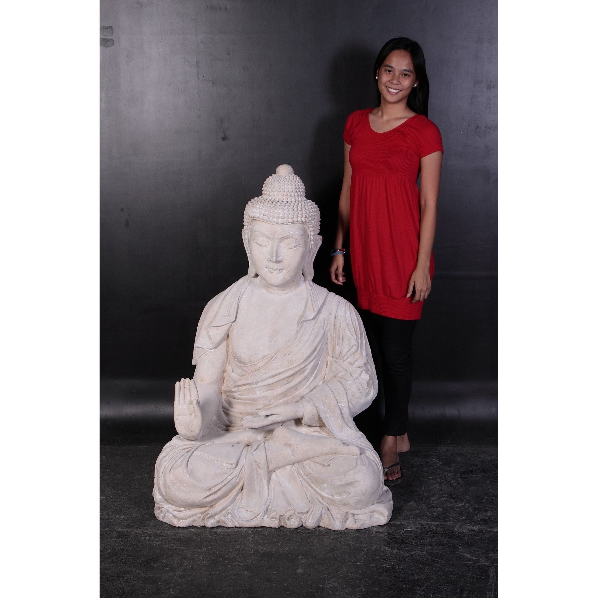 AFD Home  Enlightened Seated Buddha 4 ft in Aged Stone Finish - New Star Living