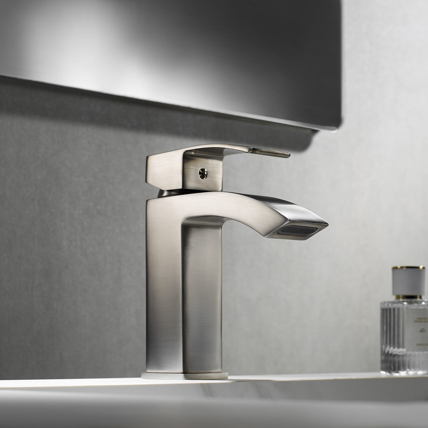 Vinnova Design Noya Single Low Handle Hole Lever Vessel Satin Nickel Bathroom Faucet - New Star Living