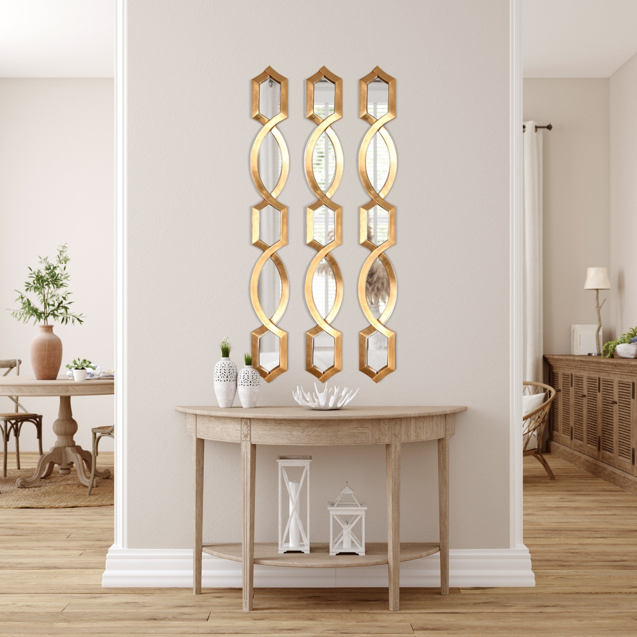 AFD Home  Diamond Stack Mirror Gold - New Star Living