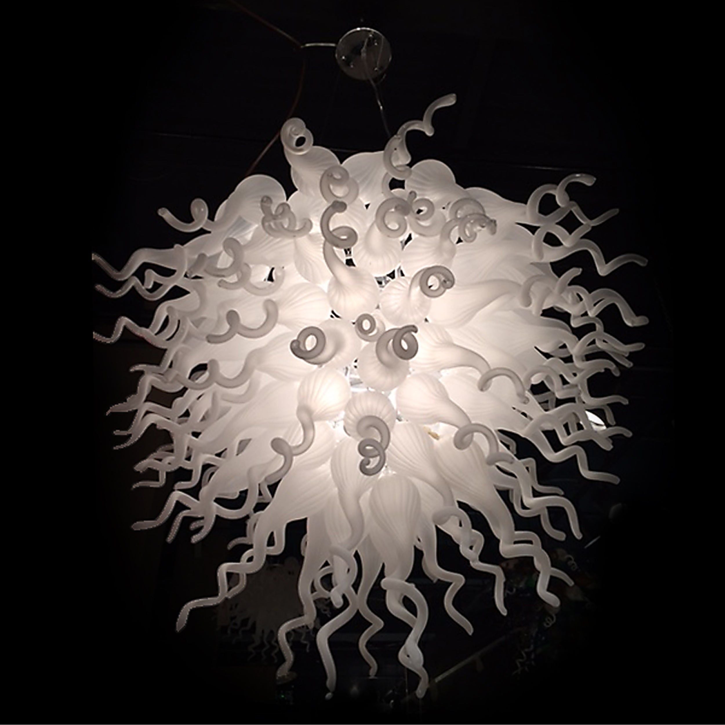 AFD Home  Frosted White Blown Glass Chandelier - New Star Living