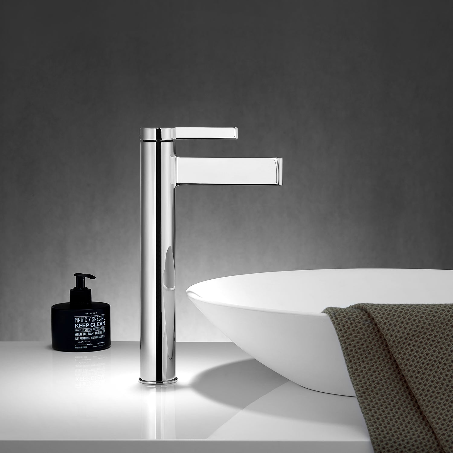 Vinnova Design Oviedo Single High Handle Hole Lever Vessel Polished Chrome Bathroom Faucet - New Star Living