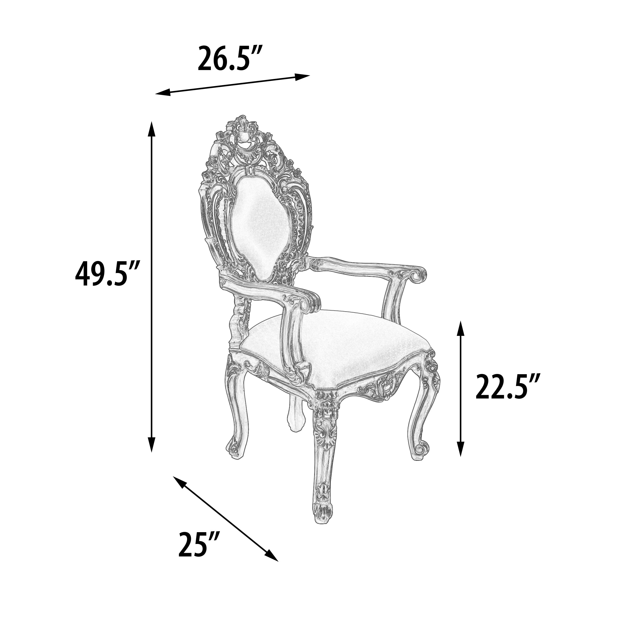 AFD Home  Platine Rococo Dining Arm Chair - New Star Living