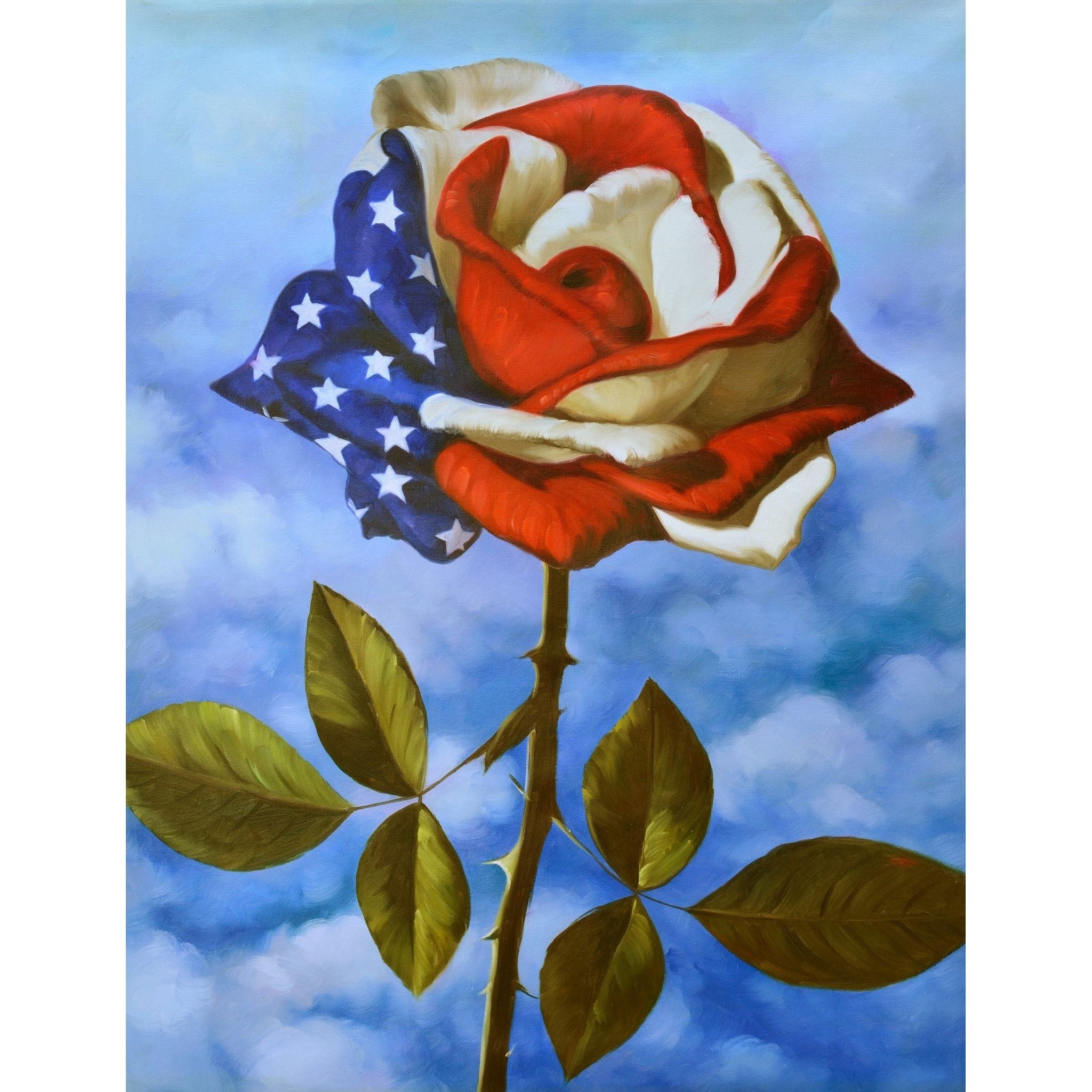 AFD Home  American Flag Single Rose Gallery Wrap - New Star Living