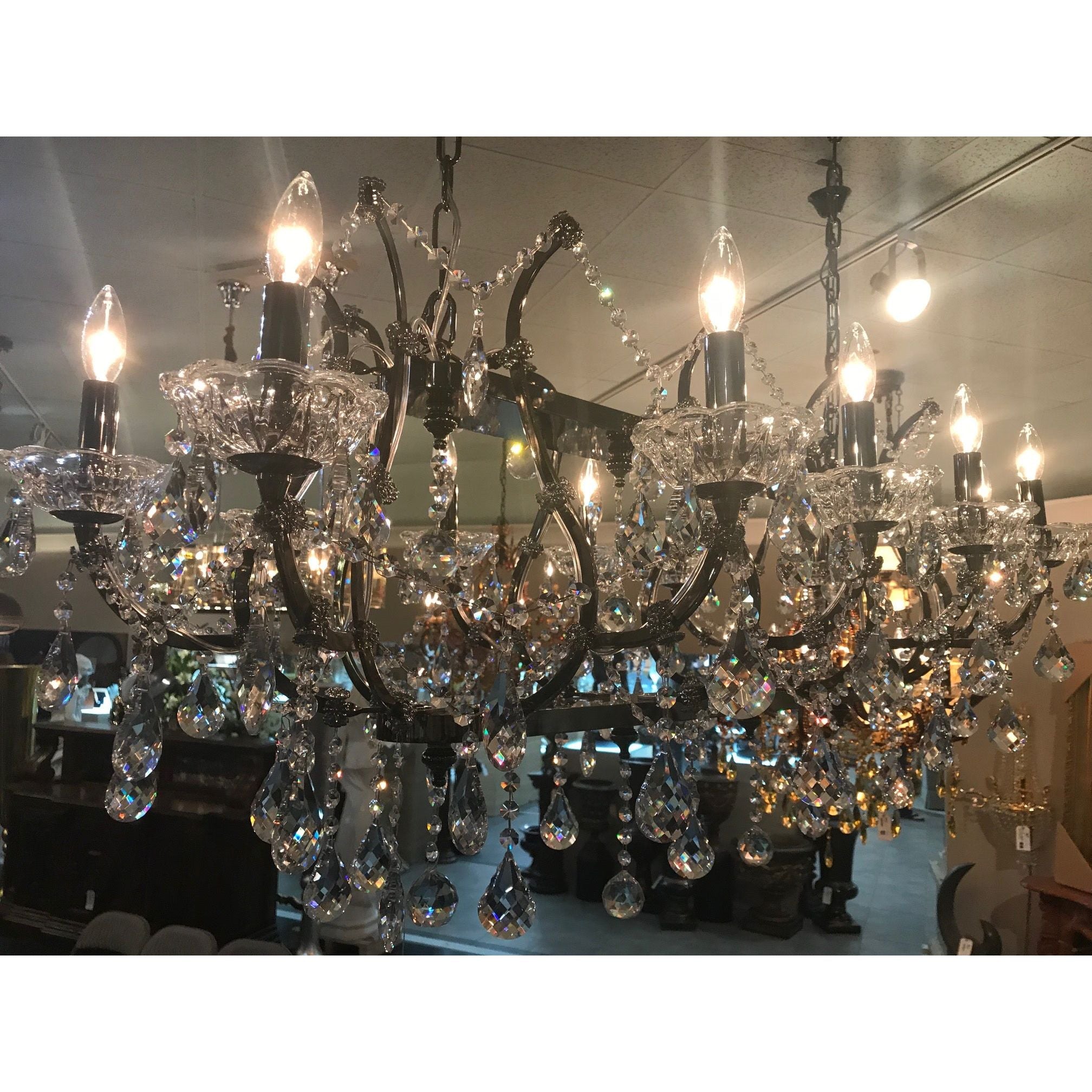 AFD Home  Barcelona Smoked Stainless and Crystal Chandelier - New Star Living