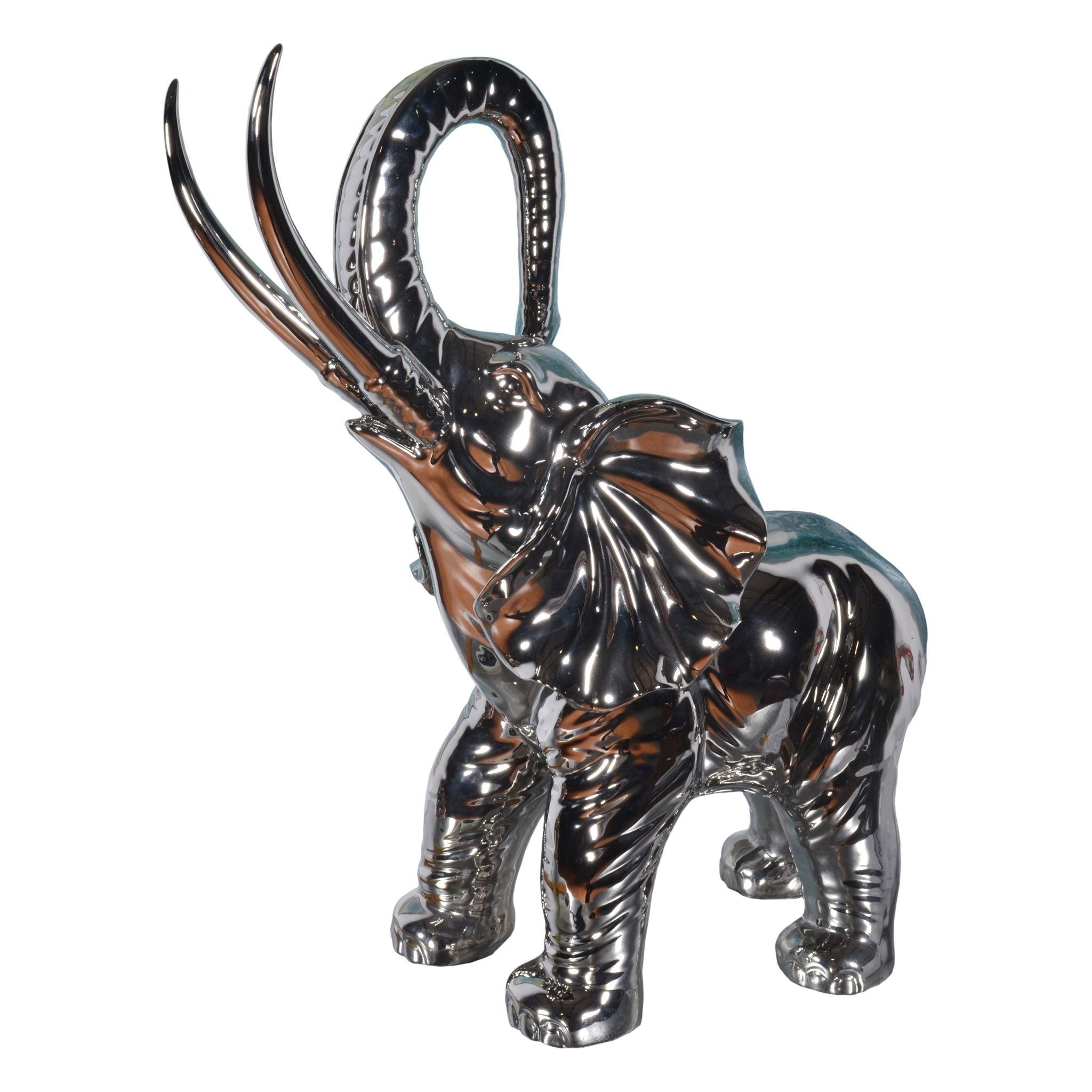 AFD Home  Mirrored Chrome Large Elephant Sculpture - New Star Living