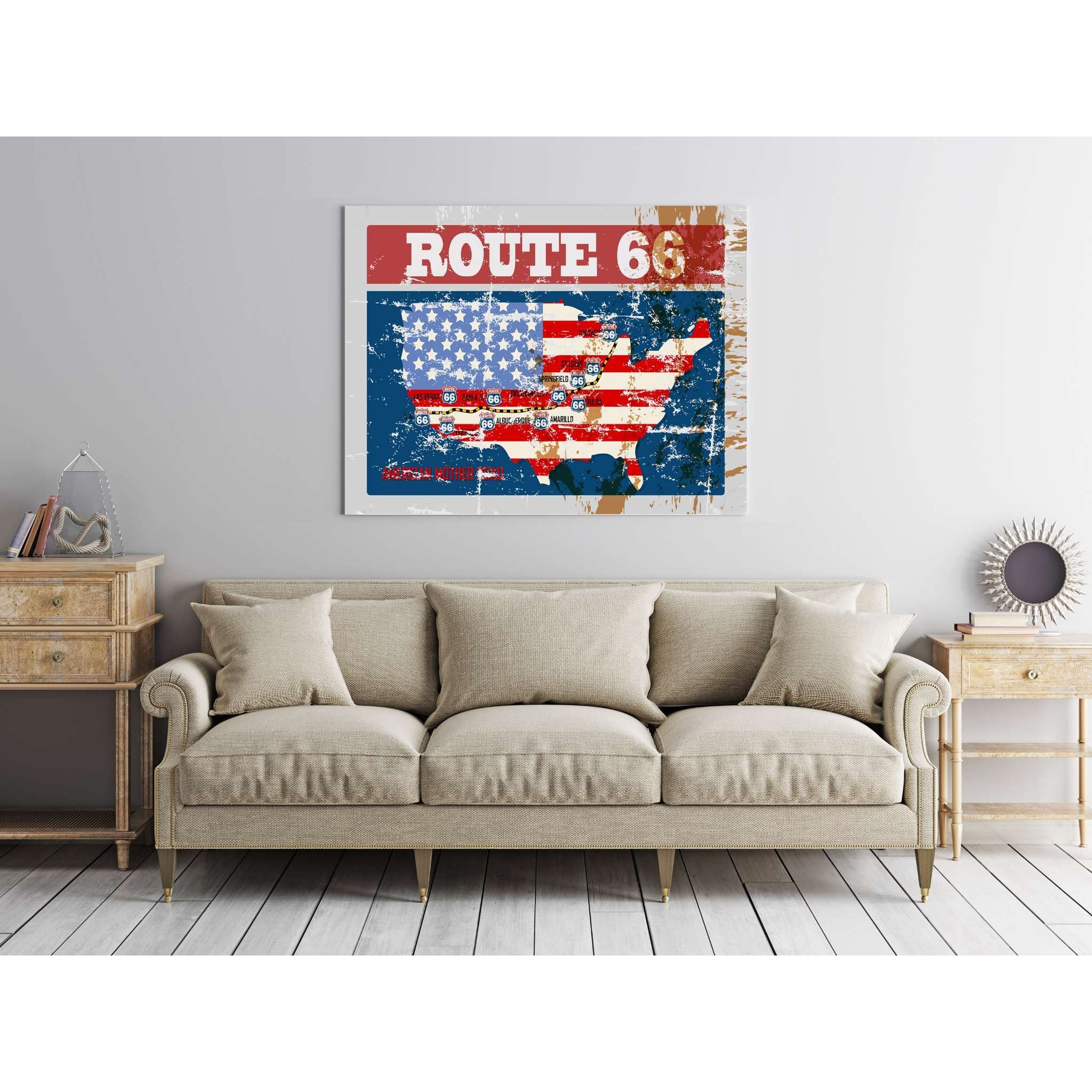 AFD Home  Route 66 Red, White, & Blue Map Gallery Wrap - New Star Living