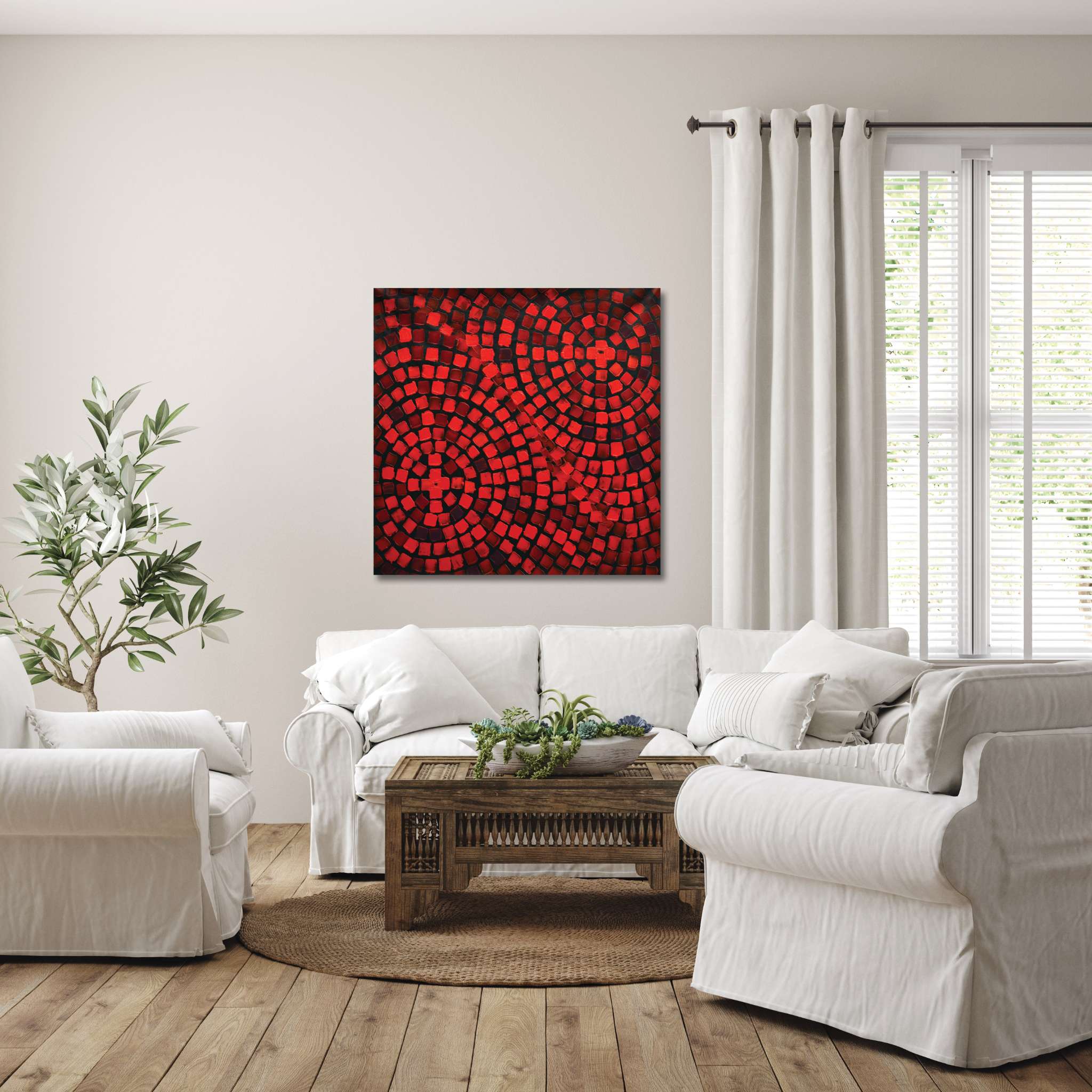 AFD Home  Abstract Red Mosaic - New Star Living