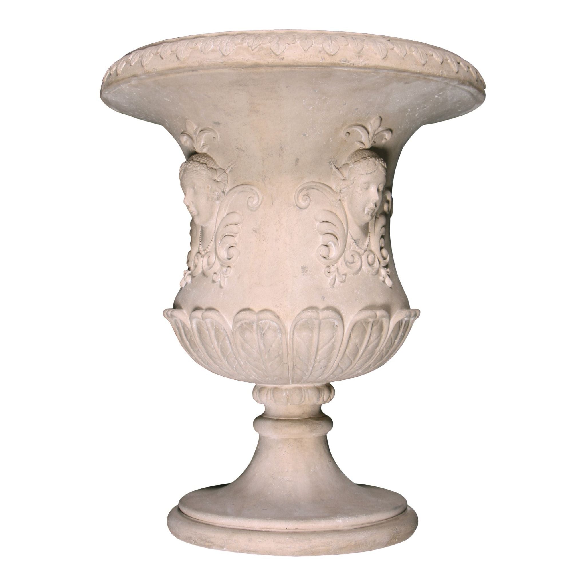 AFD Home  Classic Lady Mask Urn Stone Cast - New Star Living