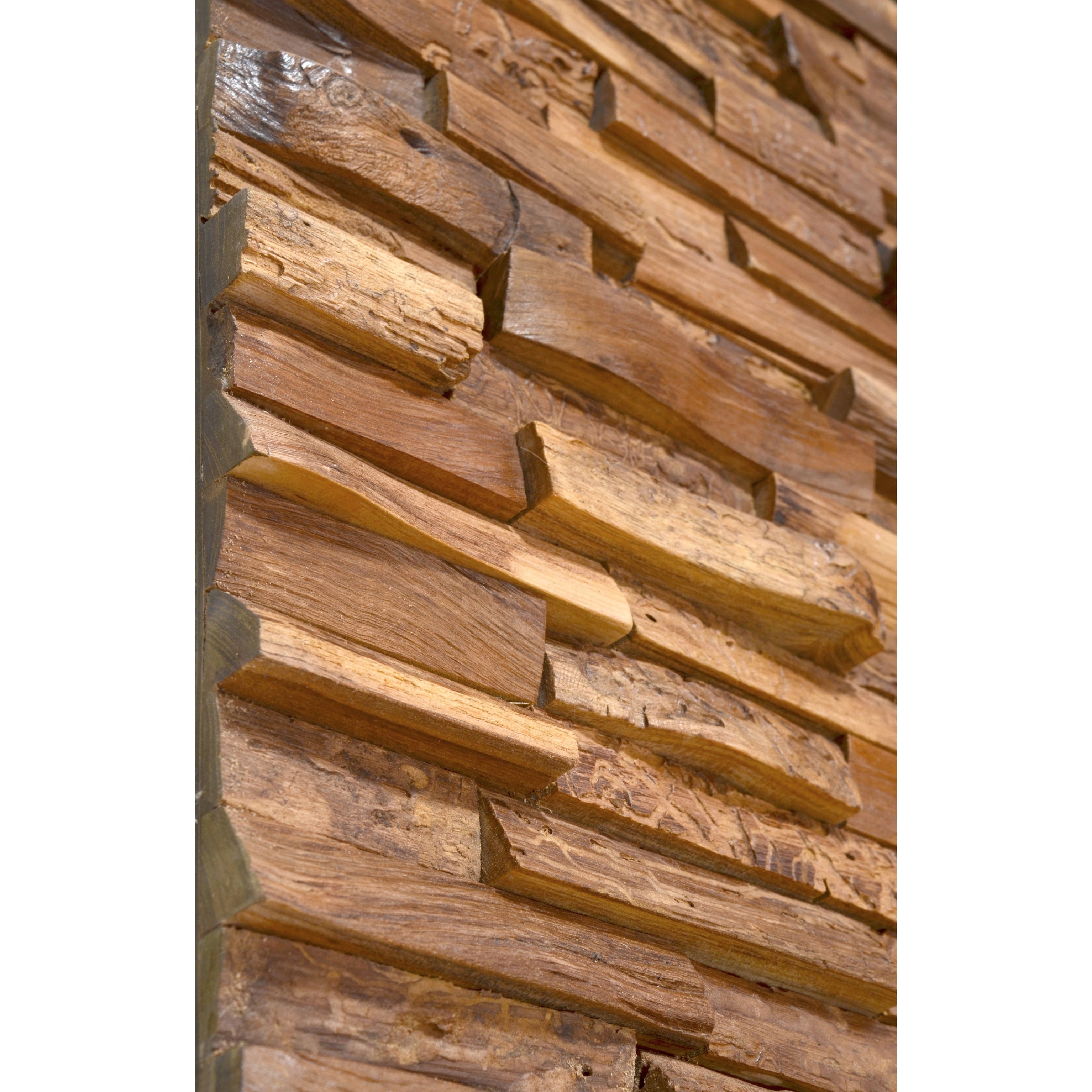 AFD Home  Reclaimed Teak Rustic Mosaic Wall Panel 8 Ft - New Star Living