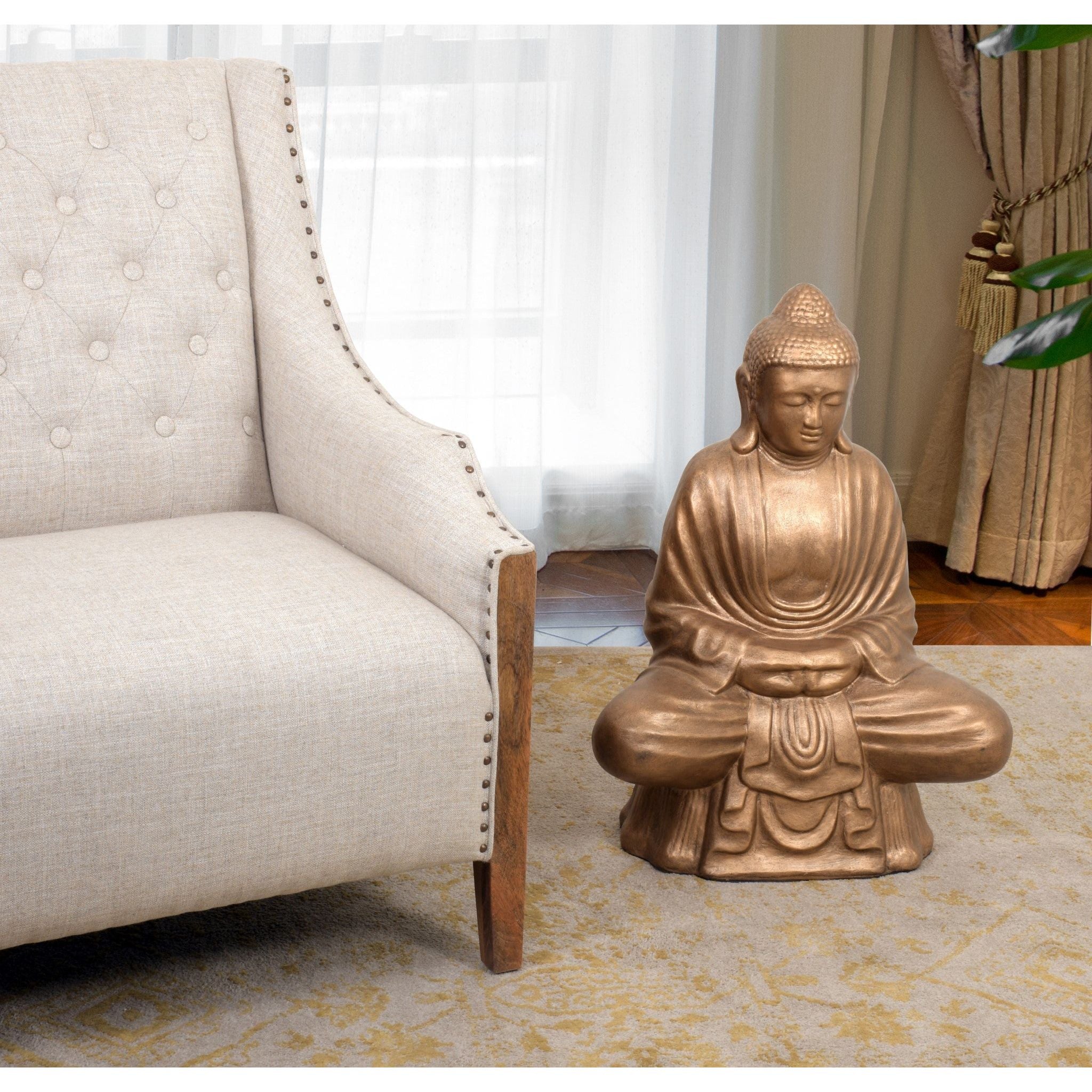 AFD Home  32 inch Buddha Sitting in Lotus Statue - New Star Living