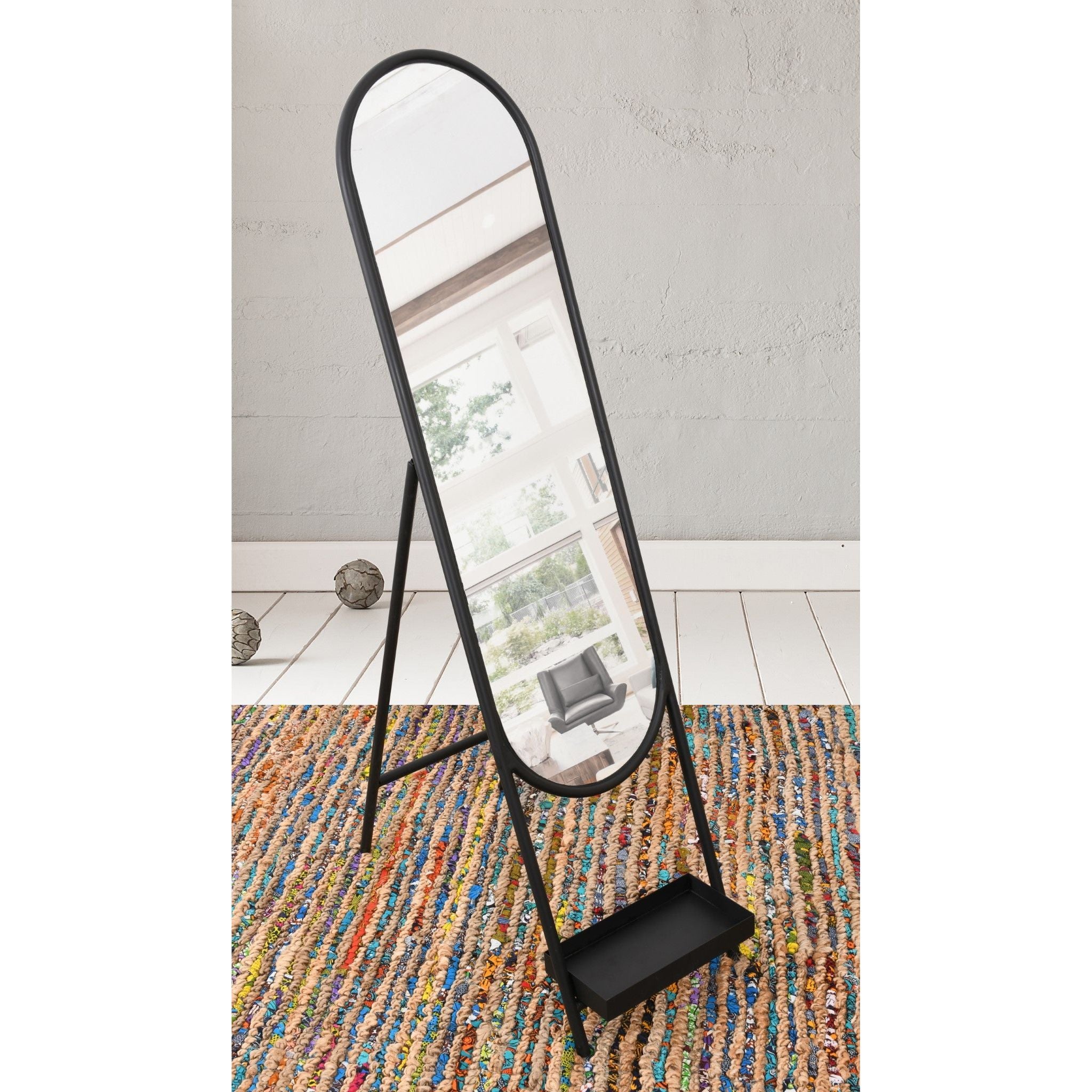AFD Home  Oval Dressing Valet Mirror Iron Framed - New Star Living