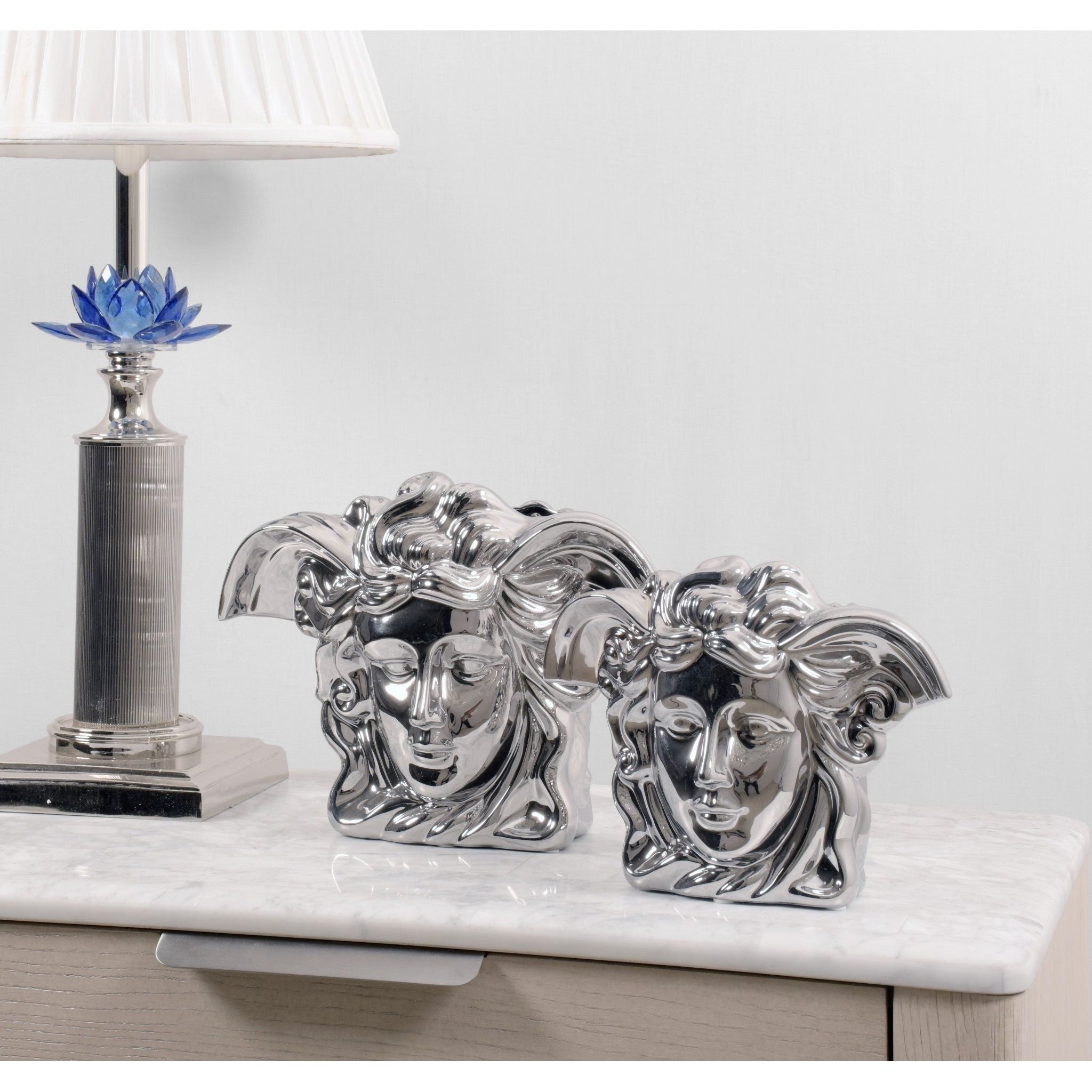 AFD Home  Medusa Vases Silver Set of 2 - New Star Living