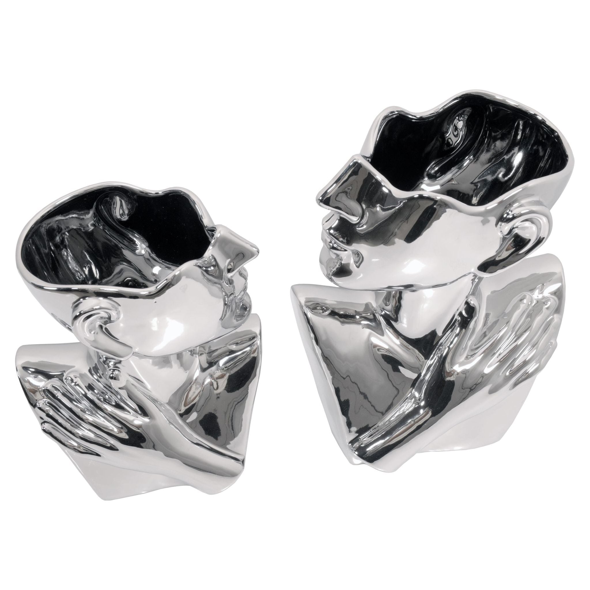 AFD Home  Abstract Torso Vases Silver Set of 2 - New Star Living