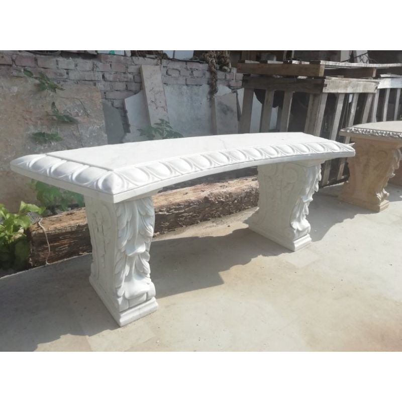 AFD Home  Hunan White Marble Bench - New Star Living