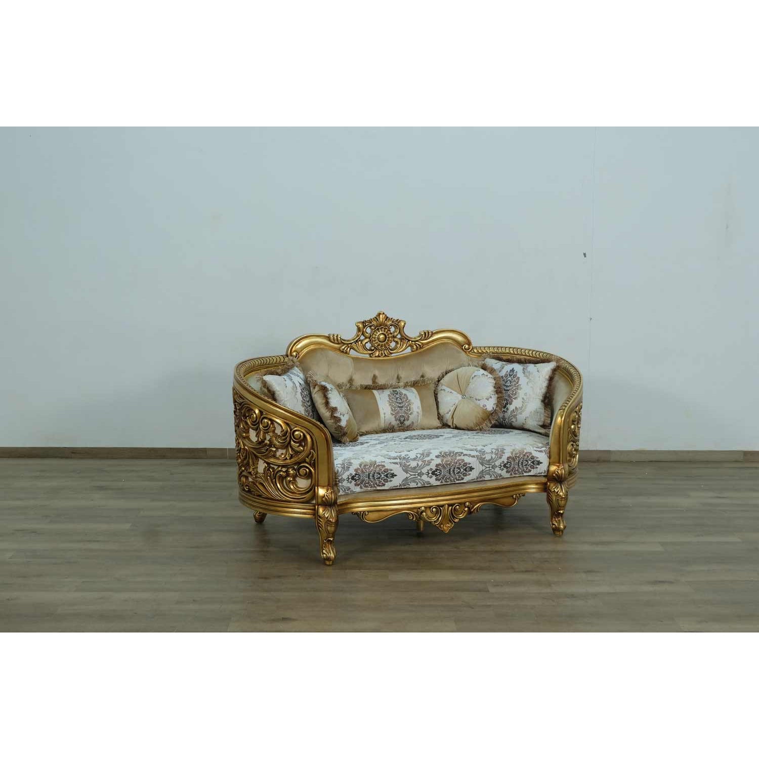 European Furniture - Bellagio 2 Piece Living Room Set in Bronze off White-Gold - 30014-2SET - New Star Living