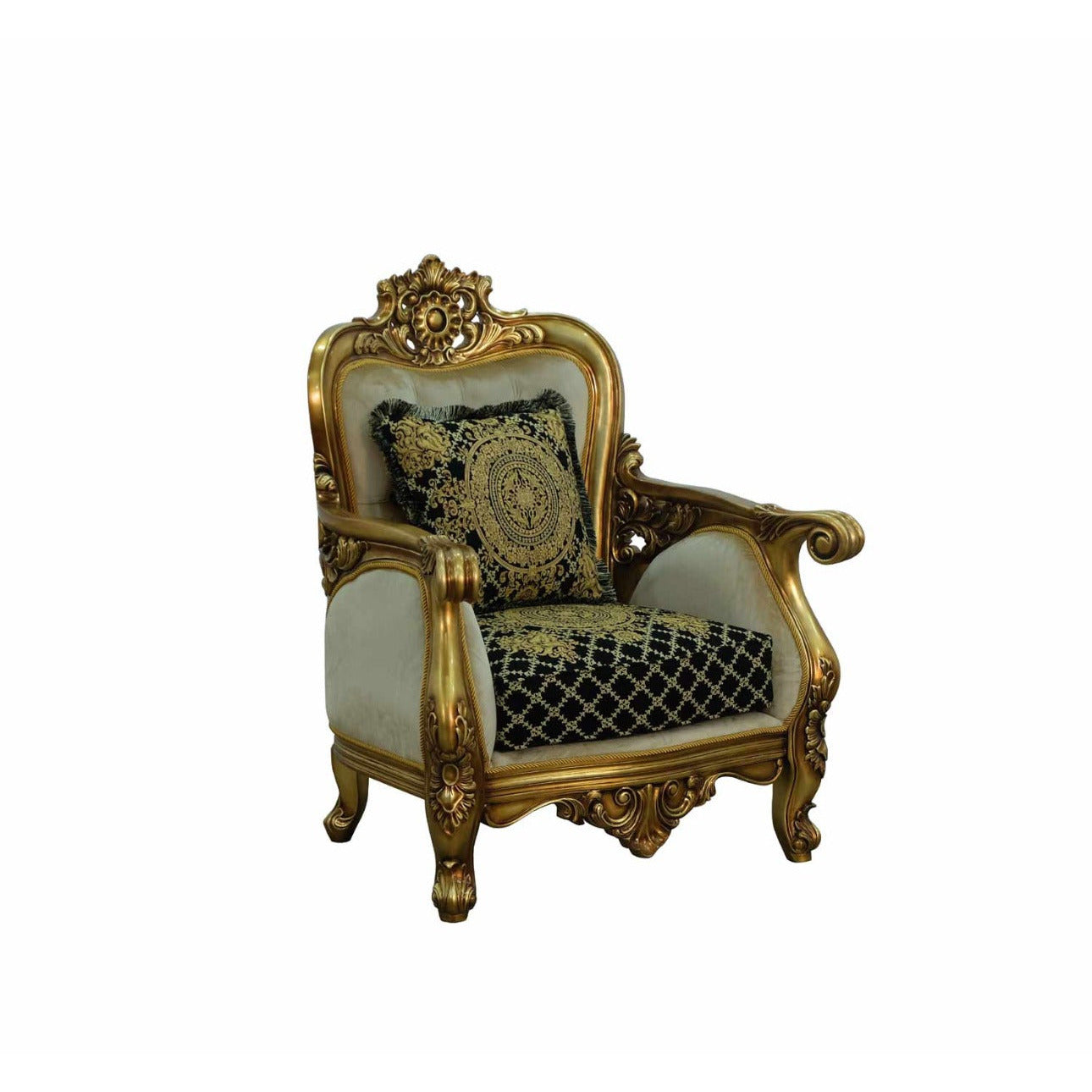 European Furniture - Bellagio 4 Piece Living Room Set in Antique Bronze Black-Gold - 30018-4SET - New Star Living