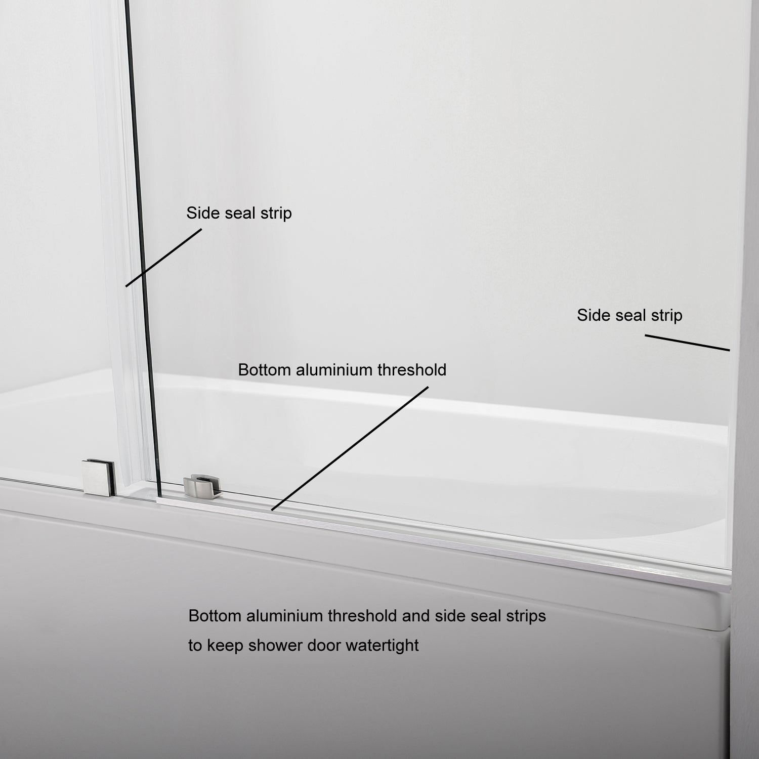 Vinnova Design Villena Single Sliding Frameless Tub Door 60" W x 58" H - New Star Living