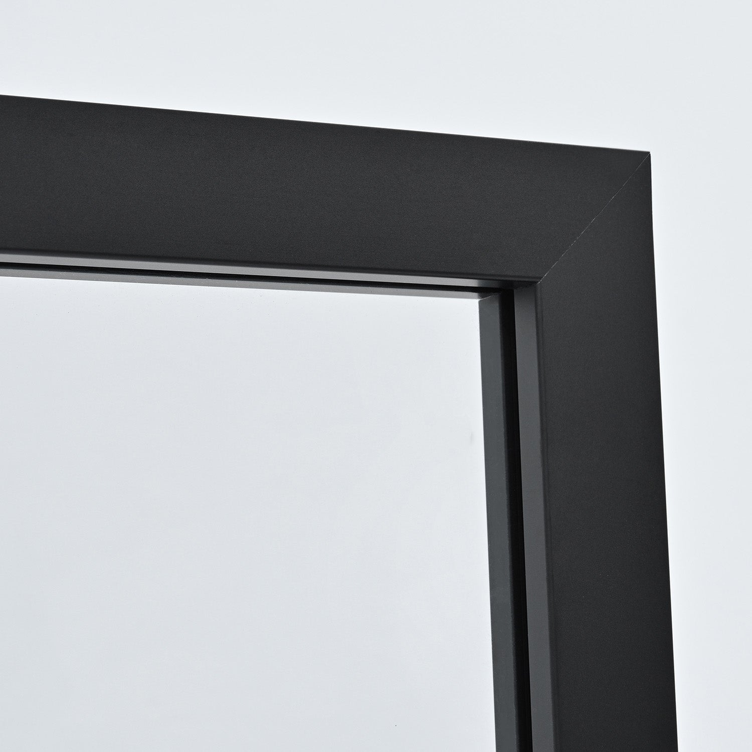Vinnova Design Puerto 34" W x 74" H Framed Fixed Glass Panel in Matte Black - New Star Living