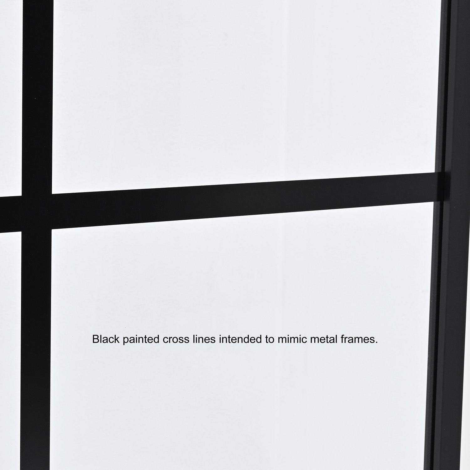 Vinnova Design Azpeitia 34" W x 74" H Framed Fixed Glass Panel in Matte Black - New Star Living