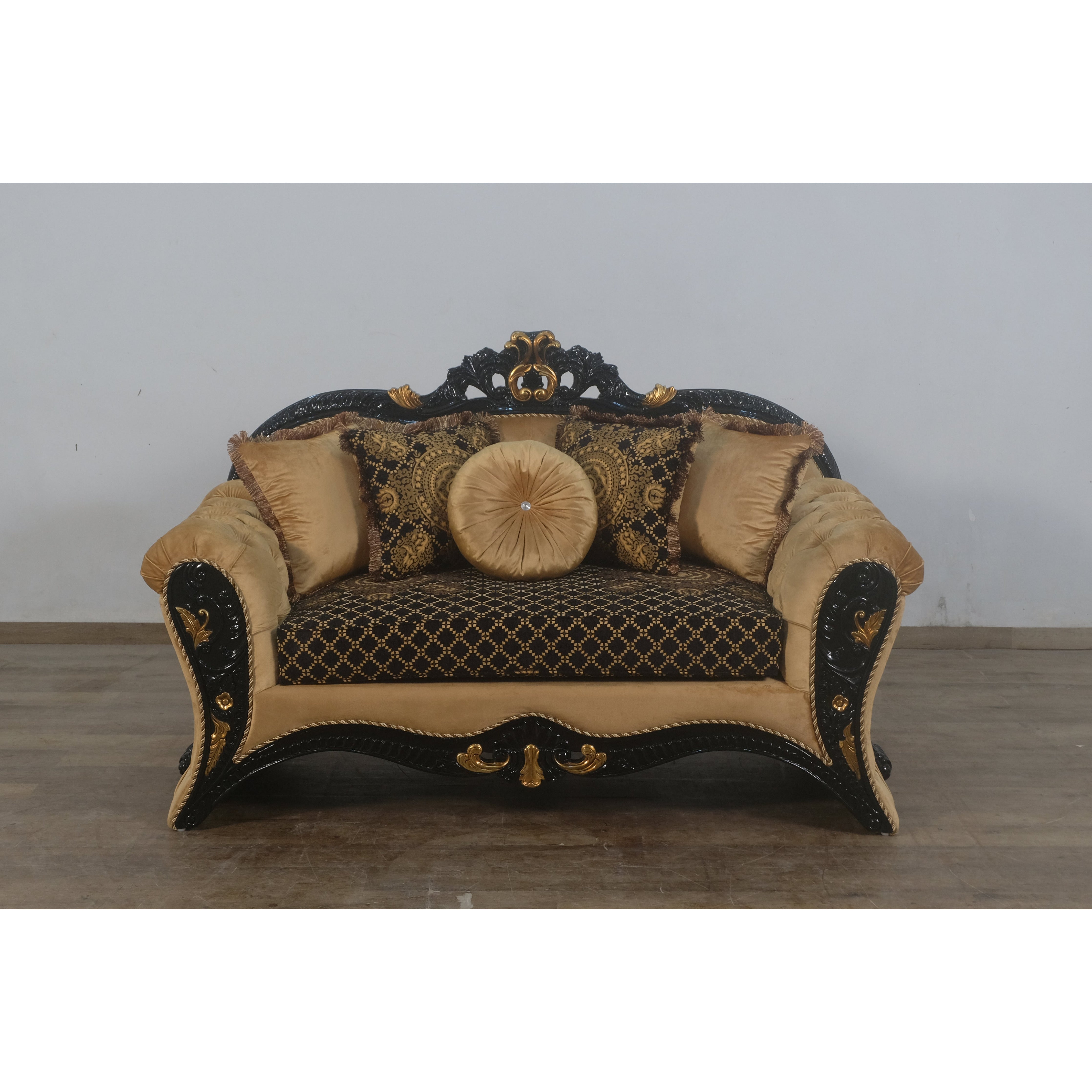 European Furniture - Emperador Loveseat in Black Gold - 42037-L - New Star Living