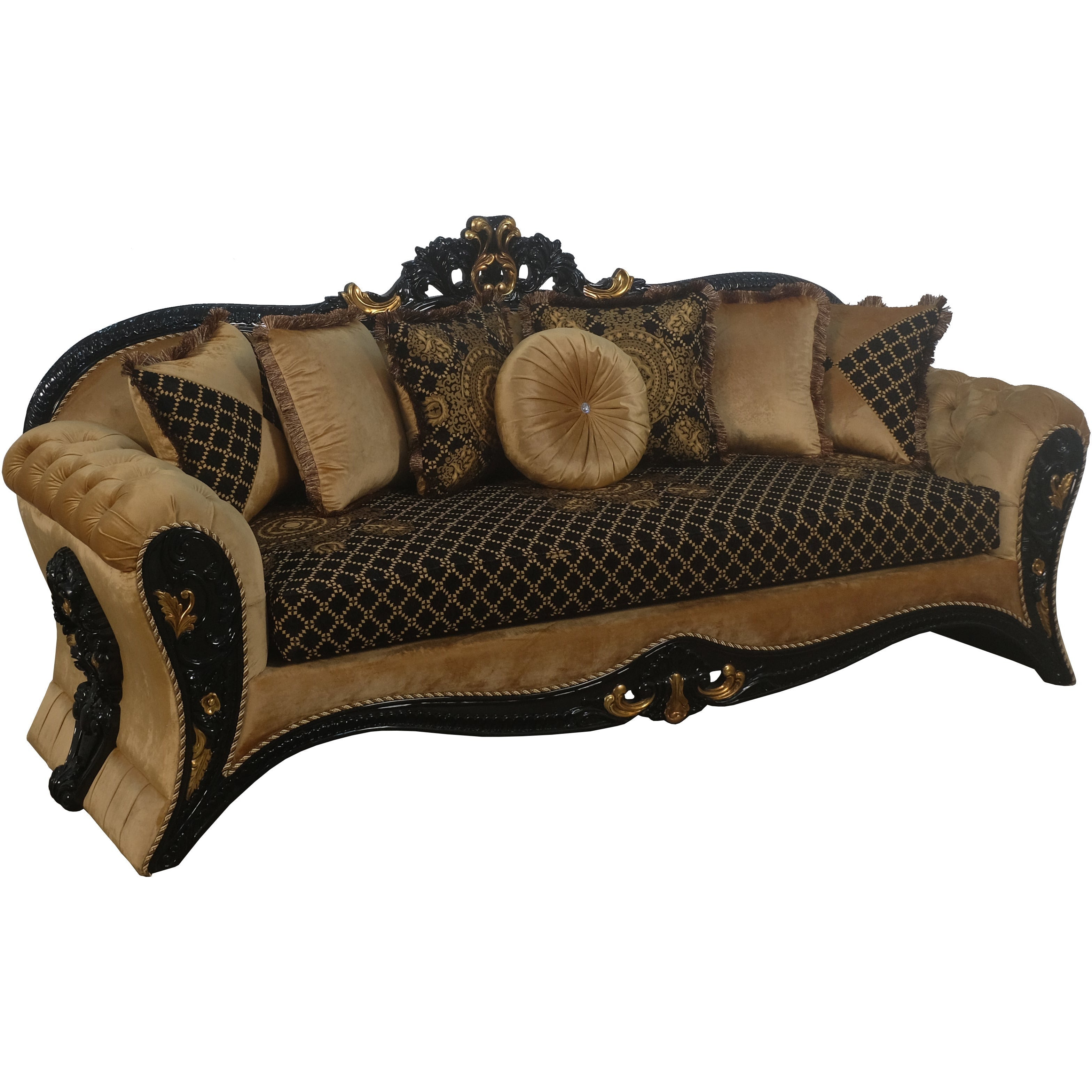European Furniture - Emperador Sofa in Black Gold - 42037-S - New Star Living